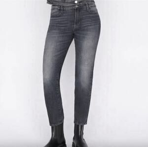 Frame Denim 25 Le High Straight Jeans Black Oak